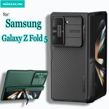 За Samsung Galaxy Z Fold 5 Калъф NILLKIN 180 ° Fold Slide Защита фотоапарат Калъф от TPU за Samsung Z Fold5 5G с държач за телефон