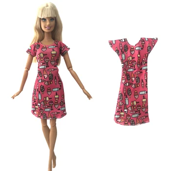NK 1 бр. Лятна рокля за кукли, Модни риза, Скъпа пола с шарките на сладолед за Барби кукли, Аксесоари, детски играчки, подарък за момичета