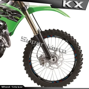 Светлоотразителни аксесоари за мотоциклети, стикер на колелото, етикети на ръба лента в лента, водоустойчива 21 '19'для Kawasaki KX 250F 2004-2021 09 10