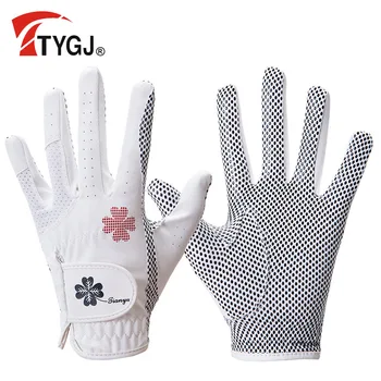 TTYGJ Дамски ръкавици за голф от изкуствена кожа за лява и дясна Ръка 1 Двойка противоскользящих Частици с дишаща ръкавици за спорт на открито