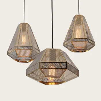 Висящи лампи в Скандинавски стил под формата на пирамида в стил Loft, американски минималистичен Diamond Окачен лампа Hanglamp E27 За спални, Ресторант