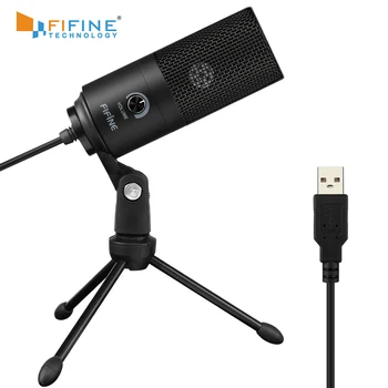 Fifine Метален USB Кондензаторен записывающий микрофон за лаптоп Windows Cardioid Студийная запис Пеене Зад кулисите, Видео-K669