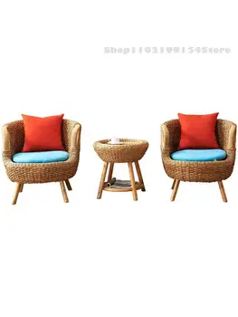 Истински мебели от ратан, Балконски столове, Тръстика Чай масичка от три части, Комбиниран Диван-стол от ратан Cany Art, Стол за почивка, Тръстика стол