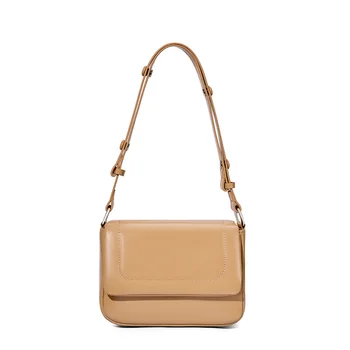Дамски модни чанта през рамо, Луксозна Дизайнерска чанта от естествена кожа под мишниците, Женствена чанта през рамо, Малка Квадратна чанта, Нова чанта с капак 2023