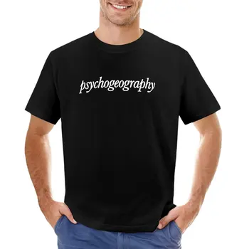 Тениска с психогеографией, корейски модни тениски в тежка категория, тениска оверсайз, тениска с къс ръкав, мъжки t-shirt