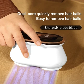 Инструмент за премахване на нпд с двойна глава за дрехи Дигитален дисплей Електрически Тример за коса Пуловер Килими Пух на Гранули Машина за Бръснене