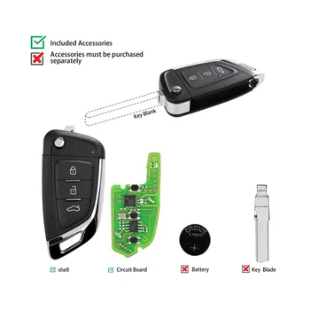 За Xhorse XKKF03EN Универсална кабелна дистанционно ключодържател с 3 бутони за Lexus Style за VVDI Key Tool