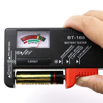 Батерии BT-168 AA/AAA/C/D/9V/1.5 V Универсална Бутон на батерия С цветови кодове Измерване на Напрежение, Тестер за Проверка на Мощност BT168