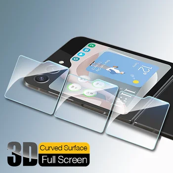 3 Бр. Защитно Закалено Стъкло За Samsung Galaxy Z Flip5 5G сега вход Samsang ZFlip Flip 5 2023 Делото Външна Защита на Екрана