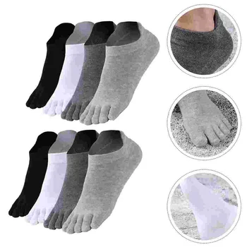 4 Чифта мъжки къси чорапи за жените, дишащи спортни Чорапи с пет пръста, Ежедневни памучни Чорапи с пет пръста, абсорбиращи потта, Мъжки Чорапи с пет пръста
