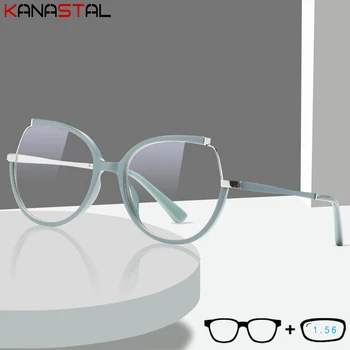 Дамски Оптика CR39, Предписани Лещи, Очила за четене, Късогледство, Пресбиопические Очила, Блокиране на Синя Светлина, Метални Рамки За Очила във формата на Котка