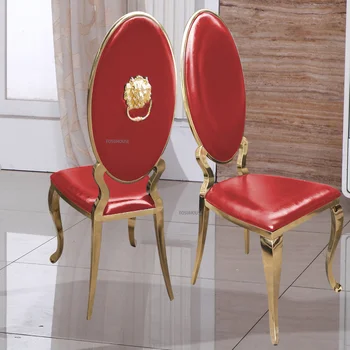Лесен луксозна маса за хранене, стол с модерен стол, стол за преговори, мебели за всекидневна, Трапезария столове от неръждаема стомана, стол за акцент