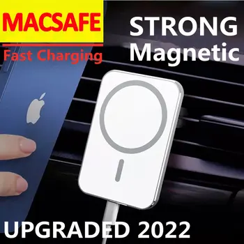 Магнитно автомобилното безжично зарядно устройство с мощност 15 W за macsafe iPhone 12 13 14 Pro Max Mini Air Vent Кола за телефон, шкаф за бързо зареждане на автомобила
