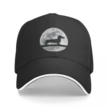 Такса Куче Нощен Луната шапка за любителите на такси бейзболна шапка с защита от uv слънчева шапка, Дамски шапки, Мъжки