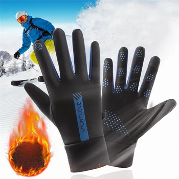 Ски ръкавици -30 ℃, Непромокаеми зимни ръкавици, Топлинни Ръкавици, Сензорен екран, Ветроупорен Велосипедни Ръкавици, Мъжки, Женски, за състезания на пълен пръст