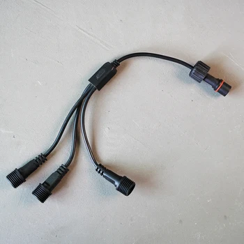 2-Пинов Водоустойчив Кабел захранване dc от 1 щепсела до 3 штекеров Y-образен кабел-сплитер, Включете адаптера IP65 Конектор Festoon LED Stripes Light