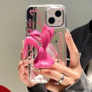 Новият Корейски 3D Зайци улавяне Tok Смешно Големи Уши Букви за мобилен телефон, Конзола Поставка Притежателя на мобилен телефон За iPhone 14 Pro Max Griptok