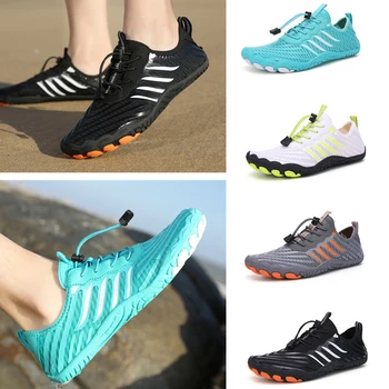 1 Чифт срещу Плъзгане плажната обувки на бос, дамски И мъжки обувки за вода, Дишащи спортни обувки, бързо съхнещи Морски и Речни Водни маратонки