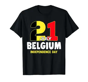 100% Памук, Патриотичен Ден на Независимостта на Белгия, юли, Реколта тениска с белгийски флаг, мъжки И дамски УНИСЕКС тениски, размер S-6XL