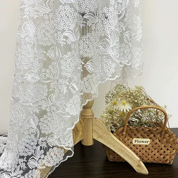 Висококачествени мрежести тъкани, 3D триизмерна плат с бродерия на цветя растения, рокля, пола, аксесоари за рокли, материал