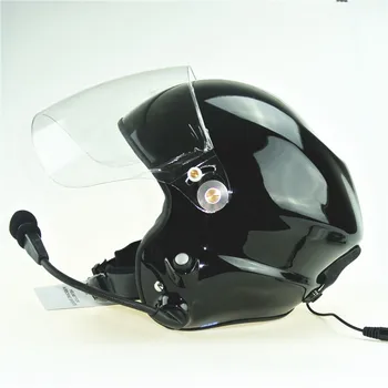 Парамоторный каска с шумопотискане и пълна слушалки, двустранно управление на ПР Стандарт CE EN966, безплатна доставка, полушлем от фибростъкло
