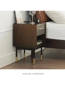 Малка странична масичка Fanye furniture светъл луксозен шкаф от масив дърво в скандинавски стил, малък шкаф за съхранение на вещи в спалнята, ультраузкий 35 см expression