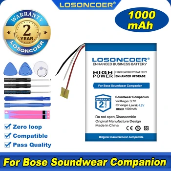 100% Оригинален Нов Батерия LOSONCOER 1000 ма За Bose Soundwear Companion, Разменени Батерия За слушалки QuietComfort