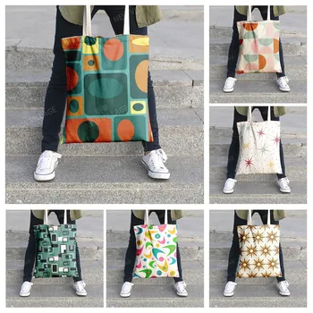 Холщовая чанта през рамо, чанти за организиране на съхранение на козметика, пътна женствена чанта за пазаруване, тъканно чанта в скандинавски стил бохо, адаптивни
