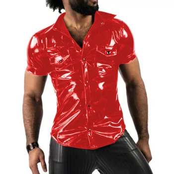 Мода Тенденция на мъжки ризи, Модни риза с къс ръкав и отложным яка, Блуза, блузи с джоб, клубна облекло за партита, Горна риза, Спортни ризи 7XL