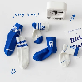 5 чифта Детски Модни Чорапи със средна Тръба, Корейски, Спортни чорапи За момчета и Момичета, Пролет-лято Дишащи Мрежести Чорапи от 1 до 12 години