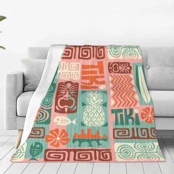 Флисовое Одеяло с Шарките на Тики, Гавайское Одеало за Домашно Спални, Ултра-Мек Юрган за Спалня
