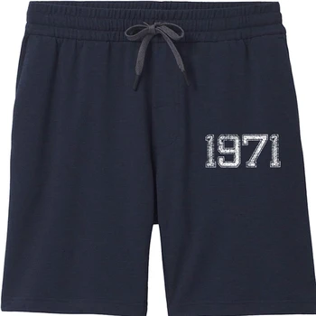 Реколта Ретро Мъжки къси панталони на 50-годишнината от 1971 г. Модни Шорти за мъже с къс ръкав и кръгло деколте, къси Панталони за мъже от чист памук New Arriva