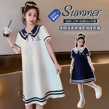 Летни рокли за малки момичета от 4 до 16 години, елегантна празнична рокля за момичета, новост 2023 г., детски дрехи, Безплатна доставка, рокля в корейски стил