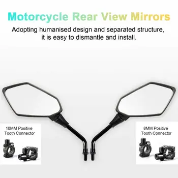 1 Чифт Огледала за обратно виждане за мотоциклети, Електрически Велосипеди, Скутери, Отразяващи Огледала, Фиксирани на стена Огледала за обратно виждане