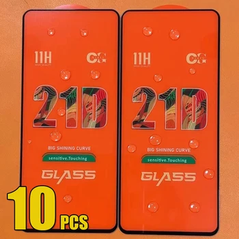 10шт 21D Полноклеящаяся Защитен слой От Закалено Стъкло 9H Премиум-Клас За iPhone 15 Pro Max 14 Plus 13 Mini 12 11 XR XS X 8 7 SE
