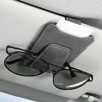 Скоба за автомобилни точки Универсален Магнитен Кола за очила Стилен монтиране на слънцезащитни козирка от изкуствена кожа за слънчеви очила