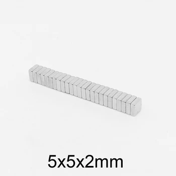 30ШТ 5x5x2 Малък Блок за Търсене Магнит Силни Квадратни редки земи Неодимови Магнити N35 Лист 5*5*2 5x5x2 мм
