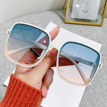 Квадратни слънчеви очила Rice Нокти Наклон цвят 2023, Нови слънчеви очила за жени, трендови слънчеви очила в Ретро стил, със защита от ултравиолетови лъчи
