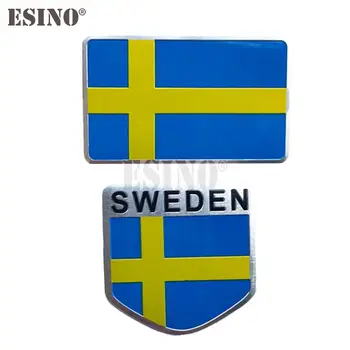 Автомобилен Стайлинг Национален флаг на Швеция 3D Метал Хром Алуминиева Сплав Декоративна Емблема Лигав Икона Стикер Термоаппликация Автоаксессуар