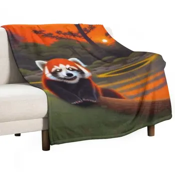 Нова Сладка Червена Панда на Залез слънце, и покривка за дивана-легла, Луксозно одеяло St, Полярное одеяло