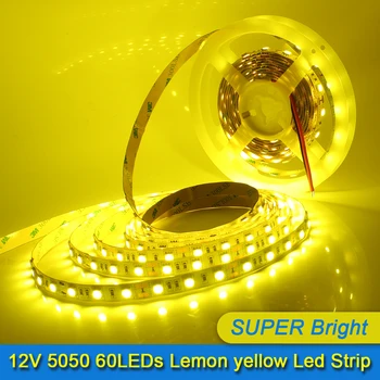 5 М Супер Ярки RGB Led лента 12V 85RA SMD 5050 60LEDs/M за Вътрешно начало Декор Бял/Лимон жълта Гъвкава Лента, Въжени линии, осветителни Тела