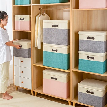 Японски кутия за съхранение на futon бельо, Сгъваем шкаф за съхранение на Выдвижного тип с капак, В която се Съхраняват най-различни играчки, Моющийся кутия за съхранение