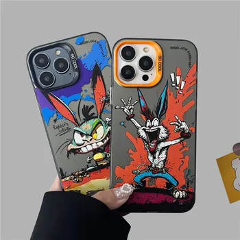 Забавен Улични графити в стил хип-хоп Bad Rabbit Калъф за телефон iPhone 11 12 13 14 Pro Max iphone 14 13 12 11 Цветен Калъф с покритие покритие