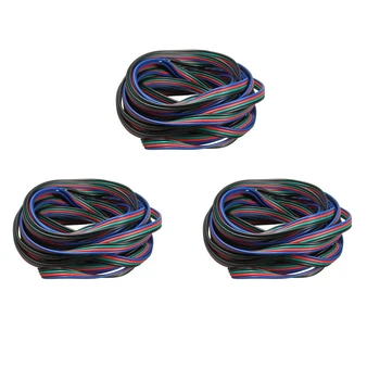 3X4-пинов кабел за удължаване на кабели Кабел захранващ кабел за led лента RGB 3528 smd 5050 Конектор Цветен 5 М