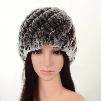 зимна модна шапка от естествена вълна заек Рекс за жени и момичета, шапка от вълна заек Рекс, многоцветен еластична руската мода