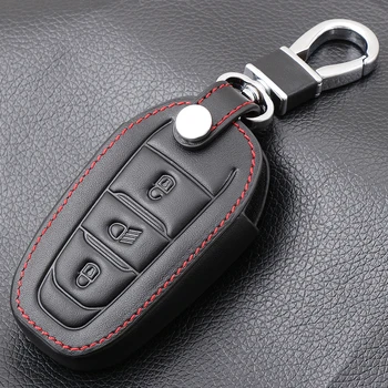 Кожен Калъф за ключове на автомобила Smart 3 Бутона за Peugeot 3008 208 И 308 И 508 408 2008 Защитно покритие на Притежателя Кожа Аксесоари за Автомобили