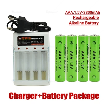 100% чисто Нов 3800 mah, 1,5 В, алкални батерии тип AAA, акумулаторна батерия тип ААА за играчки с дистанционно управление, димна аларма със зарядно устройство