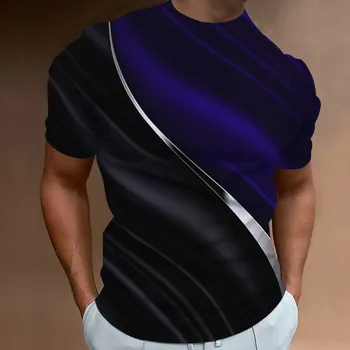 Мъжки тениски в ретро стил с 3D-принтом, Мъжки дрехи, на улицата дизайнер, Ежедневни спортни дрехи голям размер