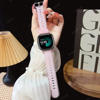Силиконов ремък за Fitbit Versa 4/Sense 2/Versa 3/Smart Sense Гумена Каишка за Часовник Гривна за Fitbit Versa 2 1 Lite