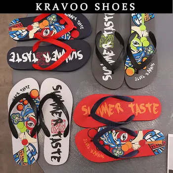 KRAVOO/ Модни Дамски обувки с принтом, Чехли, Чехли за Жени, Сандали, Дамски Големи Размери 38-45, Дизайнерски Дамски Плажни Джапанки 2023